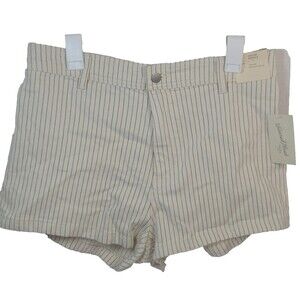 Women's High-Rise Sailor Denim Shorts Universal Threads Cream Striped Size 12 N